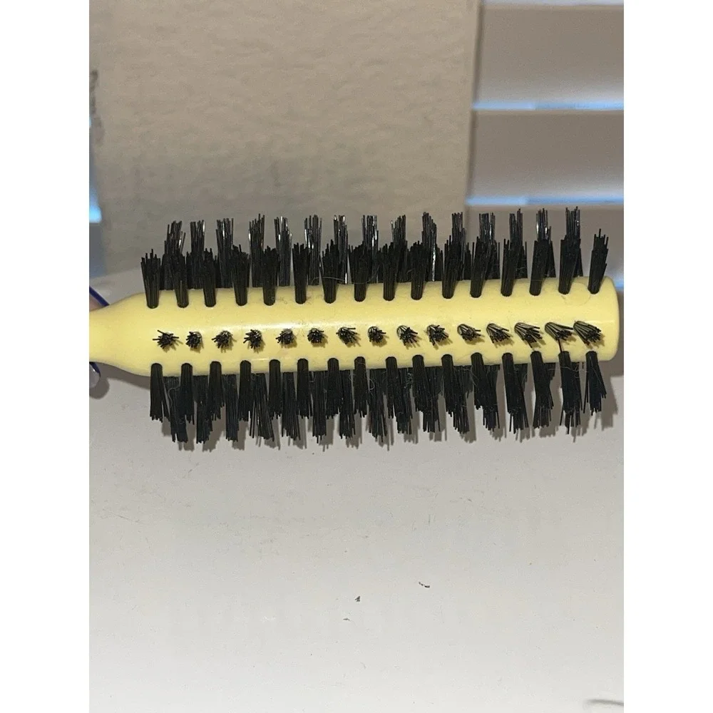 Vintage‎ Avon Full Round Brush Yellow Black Bristles 1970-80's